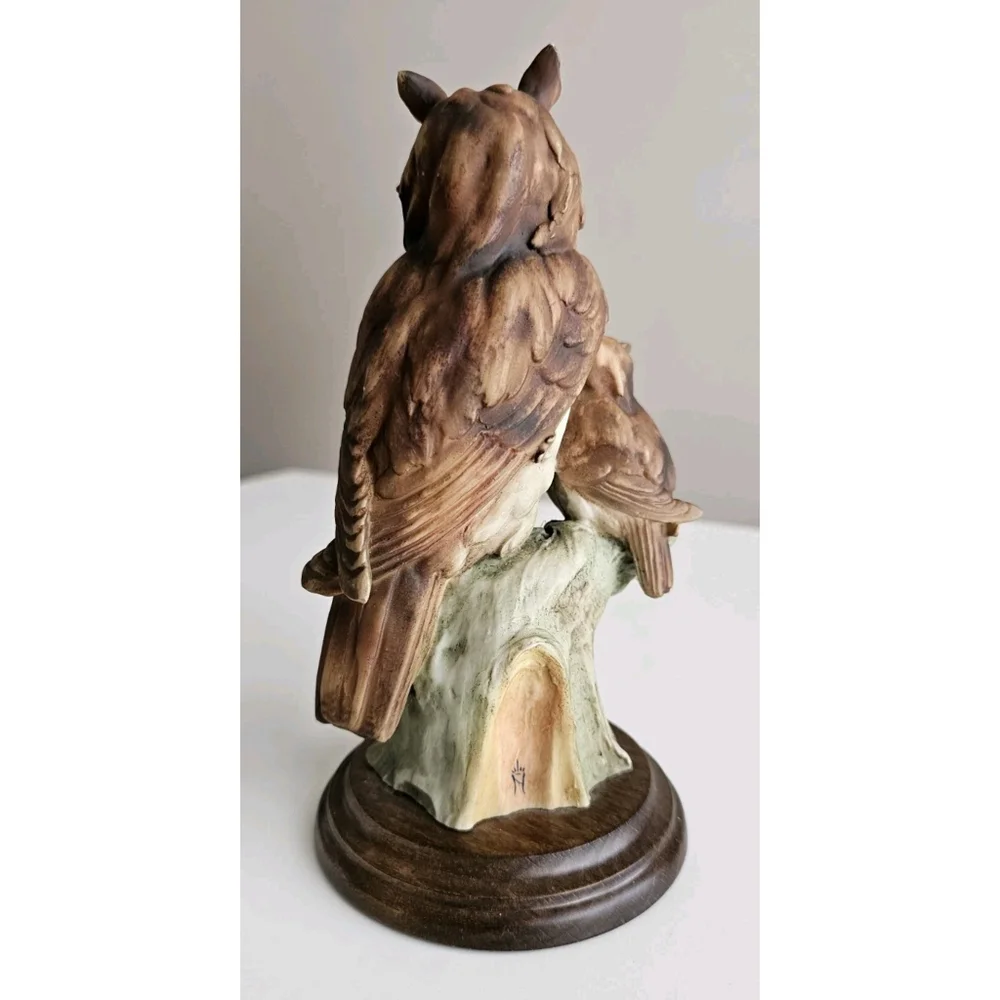 Giuseppe Armani Owl & Owlet Figurine Capodimonte Style Italy – Vintage Porcelain - Picture 6 of 16
